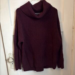 Women's Burgundy Turtleneck Sweater